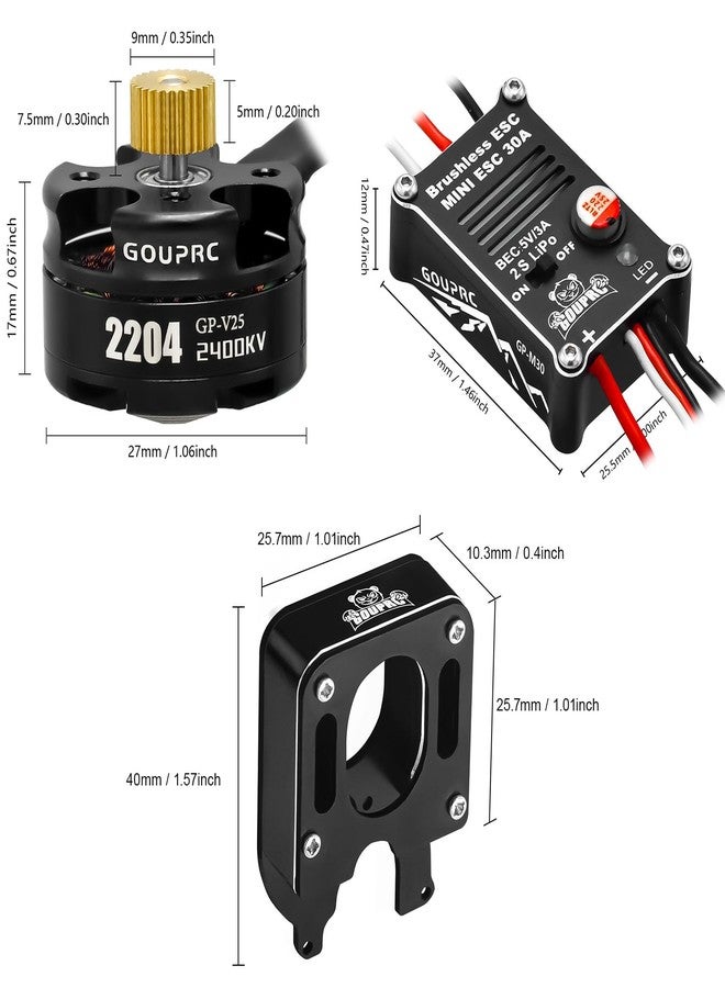 محرك GOUPRC 2204 2400KV بدون فرش خارجي الدوران مع ناقل حركة ووحدة تحكم إلكترونية بدون فرش 30 أمبير لسيارات SCX24 RC Crawler و Axial 1/24 RC. - Image 5